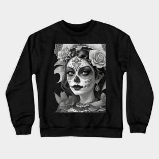 mexican catrina with flowers Crewneck Sweatshirt